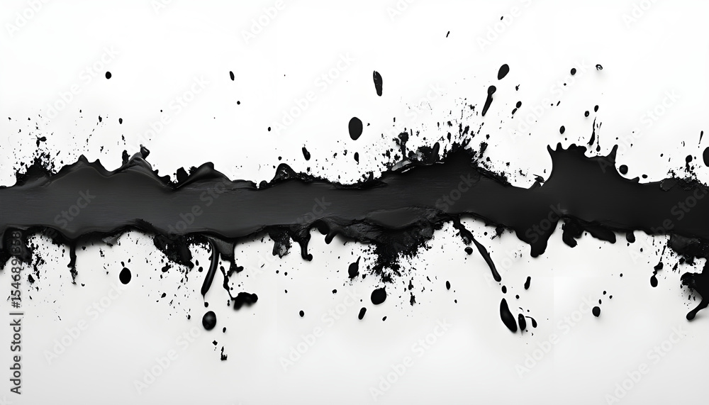 Fototapeta premium Black splash border line background effect composition