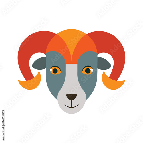 Animal head flat color 