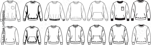 Vector illustration of basic sweatshirt design variations