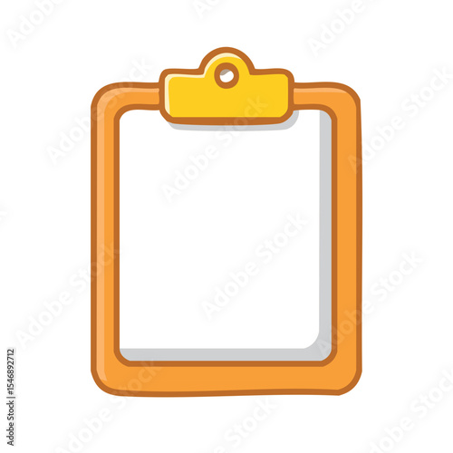 A clean, orange clipboard with a blank sheet of paper for note-taking or data recording. It's a simple yet versatile tool
