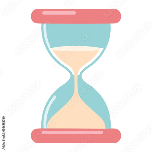 An hourglass, the timeless symbol of time passing. The sand slowly trickles from top to bottom