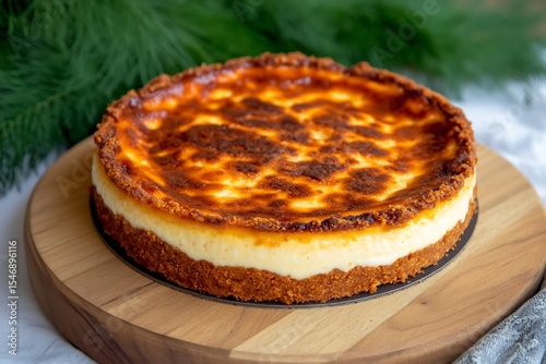 Creamy Tarta de Queso Basque Country cheesecake with burnt top calcium rich