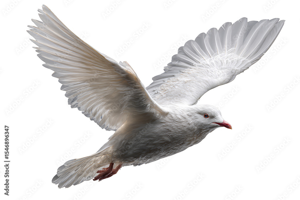 Obraz premium Majestic white dove in flight against a transparent background a symbol of peace purity and hope avian wildlife photography