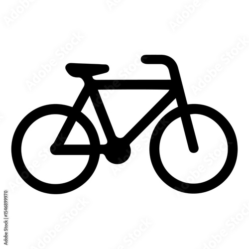 Classic Bicycle Icon Simple Line Art Illustration of a Bike