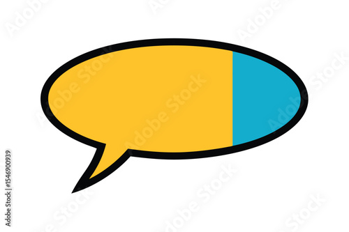 Speech Bubble Clipart Yellow and Blue Comic Book Style Vector EPS