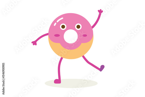 Happy Dancing Donut Clipart A Fun, Whimsical Illustration