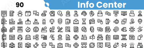 A collection of sleek, monochrome icons for various informational and digital themes, perfect for graphic design projects.