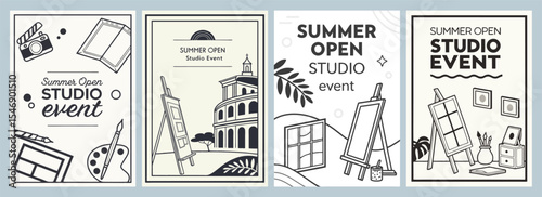 Summer Open Studio Event Artistic Poster Designs Showcase Your Creativity and Inspire Imagination Through Vibrant Promotional Artwork