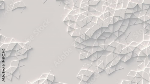 Abstract motion background from random moving triangles, seamless loop animation