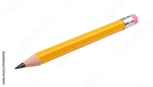 Yellow Colored Pencil – Stationery Isolated PNG for School or Art
