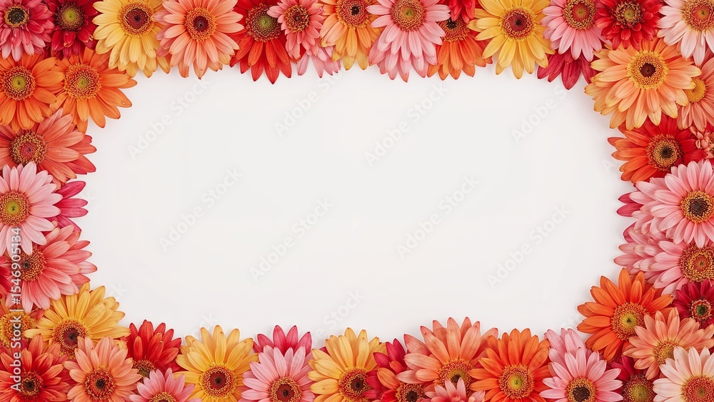 Fototapeta premium Vibrant floral border design for creative projects