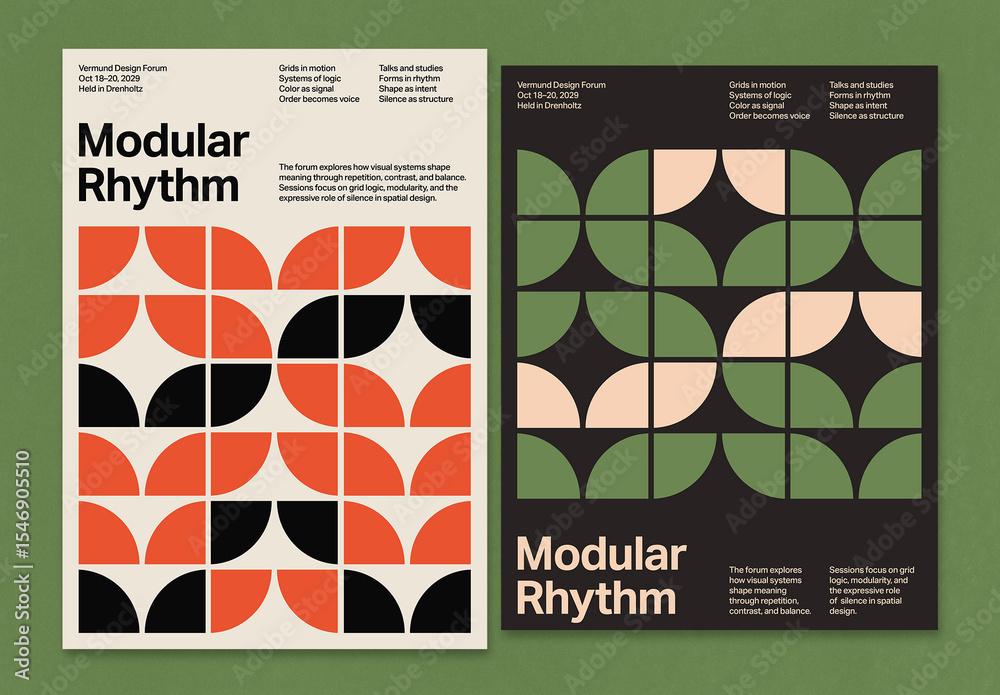 Swiss Style Poster Modular Layout Stock Template | Adobe Stock