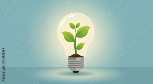 light bulb with plant inside