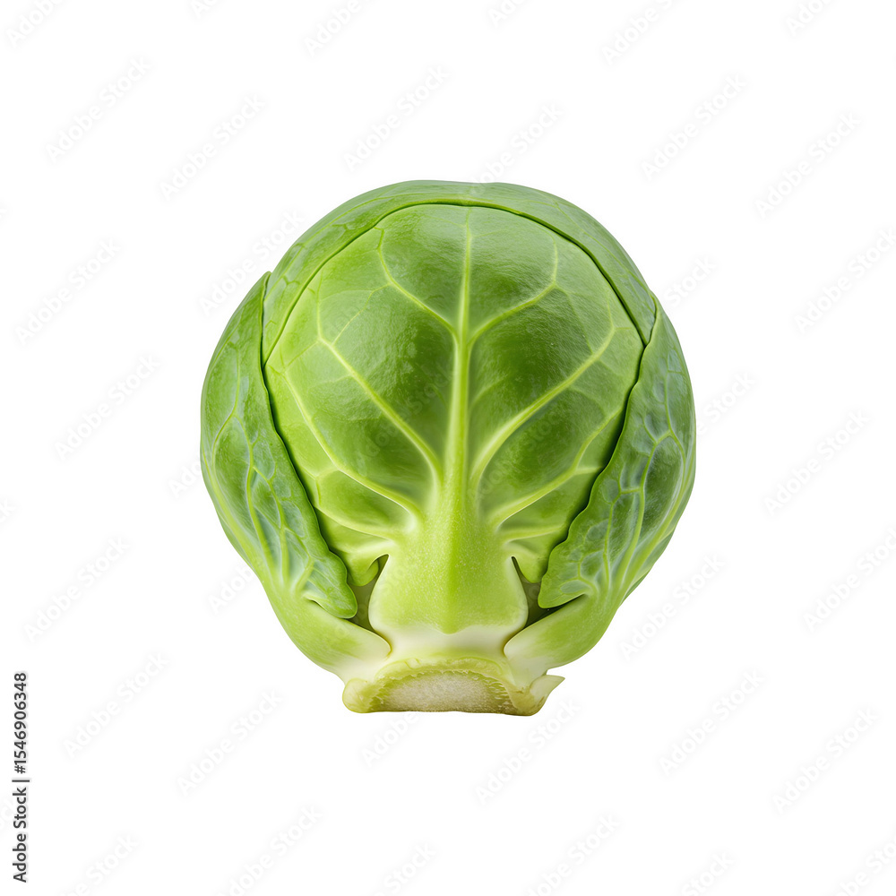 Obraz premium Whole green cabbage with tightly packed leaves in top view