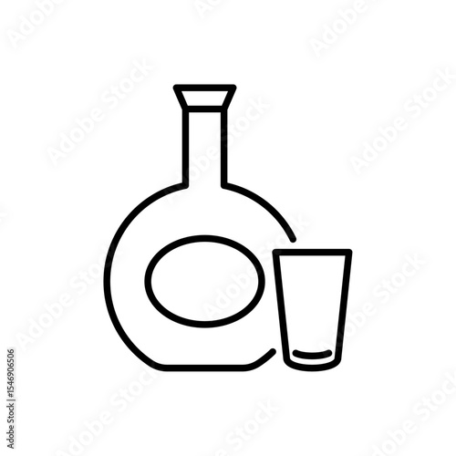 Collection of vector line icons about drinks