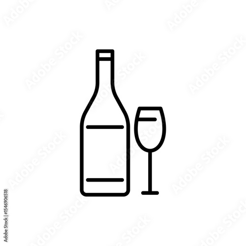 Collection of vector line icons about drinks