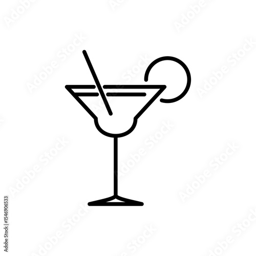 Collection of vector line icons about drinks