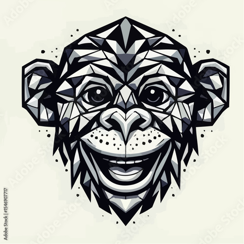 alternative digital art of a smiling monkey 100