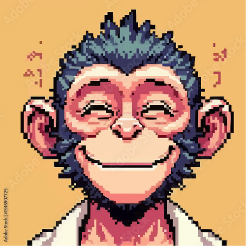 alternative digital art of a smiling monkey 98