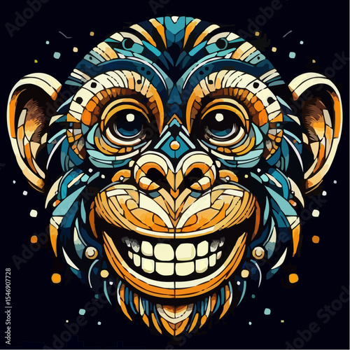 alternative digital art of a smiling monkey 97