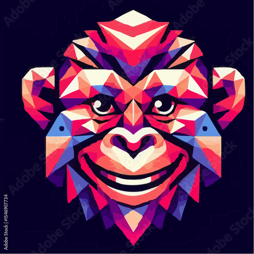 alternative digital art of a smiling monkey 96