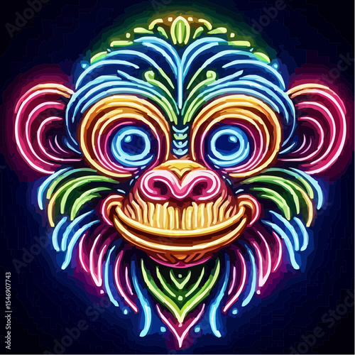 alternative digital art of a smiling monkey 94