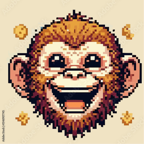 alternative digital art of a smiling monkey 93