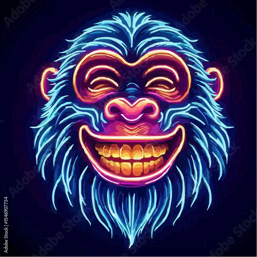 alternative digital art of a smiling monkey 91