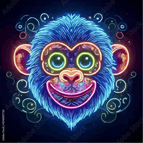 alternative digital art of a smiling monkey 90