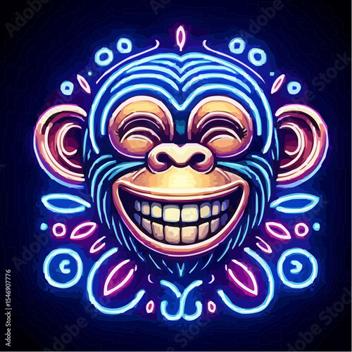 alternative digital art of a smiling monkey 87