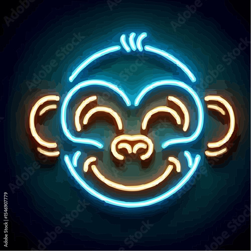 alternative digital art of a smiling monkey 85