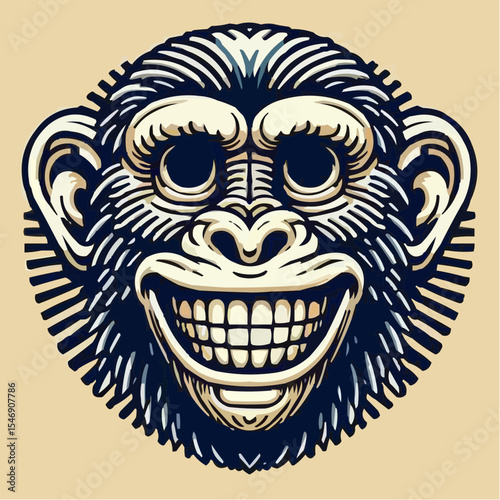 alternative digital art of a smiling monkey 83
