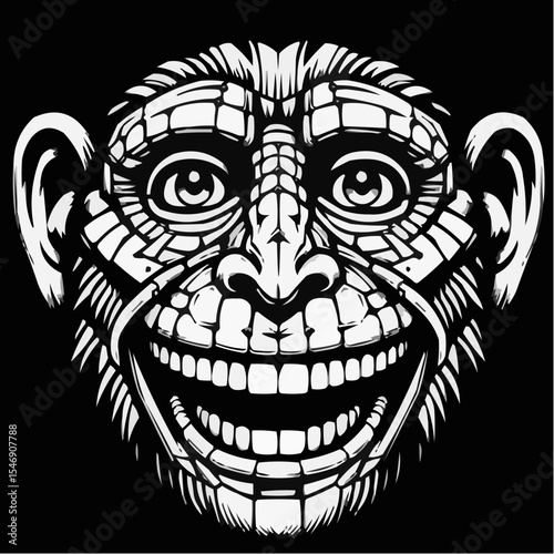 alternative digital art of a smiling monkey 82