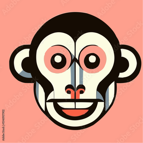 alternative digital art of a smiling monkey 54