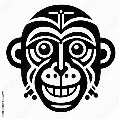 alternative digital art of a smiling monkey 53