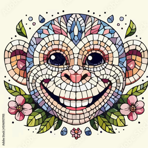 alternative digital art of a smiling monkey 51