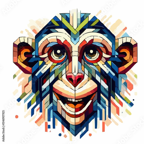 alternative digital art of a smiling monkey 49