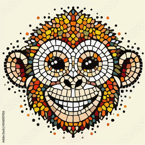 alternative digital art of a smiling monkey 48
