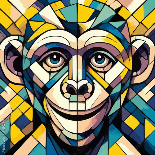 alternative digital art of a smiling monkey 43