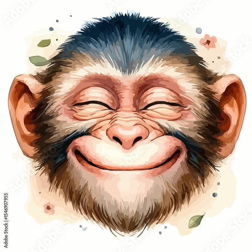 alternative digital art of a smiling monkey 42