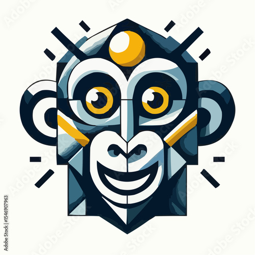 alternative digital art of a smiling monkey 38