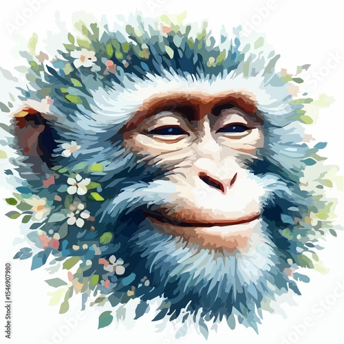 alternative digital art of a smiling monkey 36