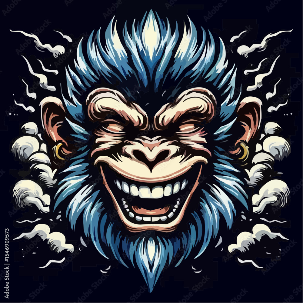 Obraz premium alternative digital art of a smiling monkey 14