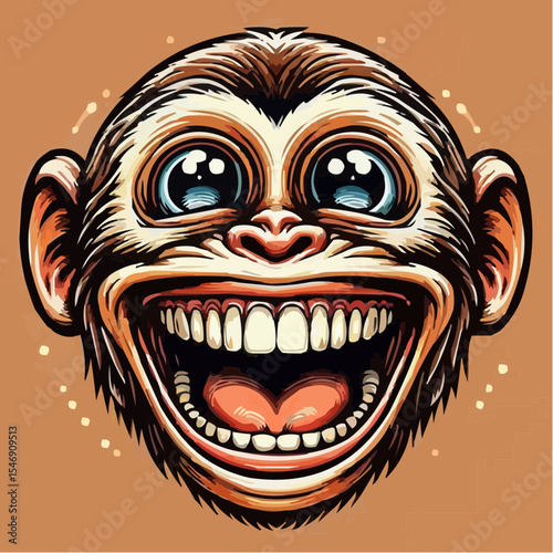 alternative digital art of a smiling monkey 23
