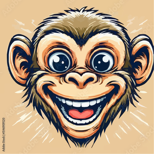 alternative digital art of a smiling monkey 22
