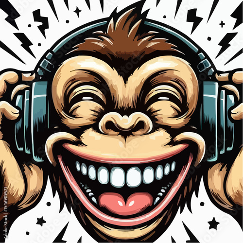 alternative digital art of a smiling monkey 21