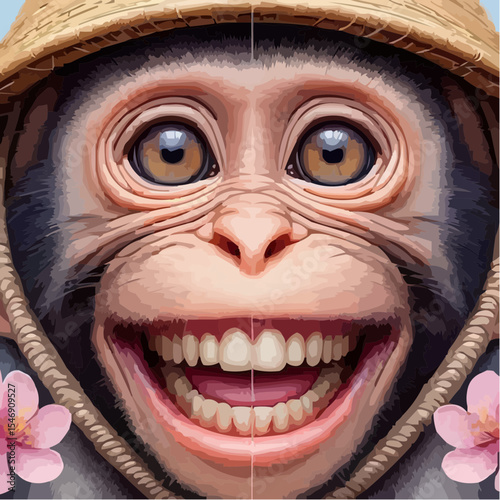alternative digital art of a smiling monkey 20