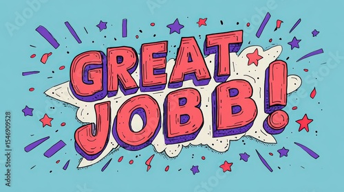 Vibrant sticker style bubble with 