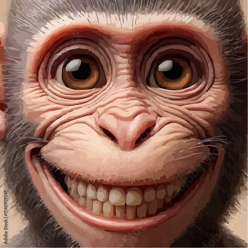 alternative digital art of a smiling monkey 18