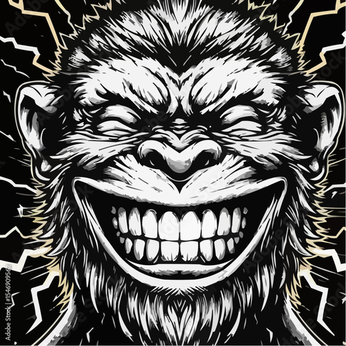 alternative digital art of a smiling monkey 16